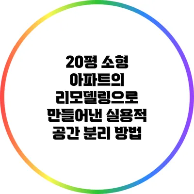 20평 소형 아파트의 리모델링으로 만들어낸 실용적 공간 분리 방법