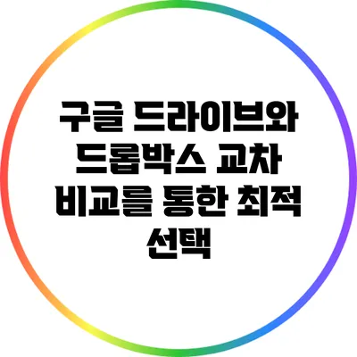 구글 드라이브와 드롭박스: 교차 비교를 통한 최적 선택
