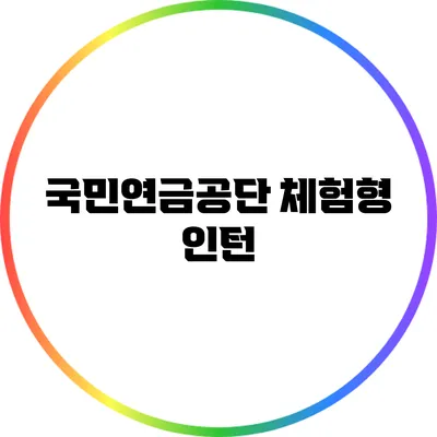 국민연금공단 체험형 인턴