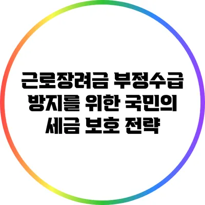 근로장려금 부정수급 방지를 위한 국민의 세금 보호 전략