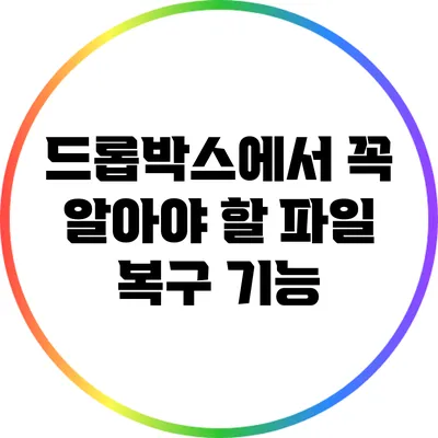 드롭박스에서 꼭 알아야 할 파일 복구 기능