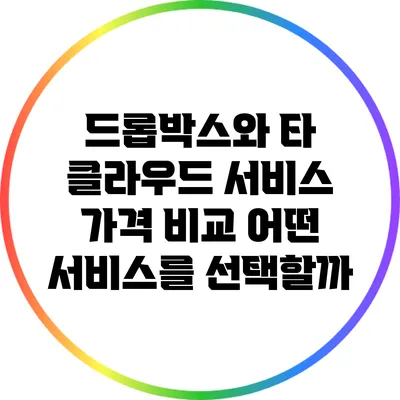 드롭박스와 타 클라우드 서비스 가격 비교: 어떤 서비스를 선택할까?