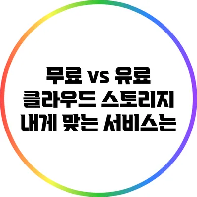 무료 vs 유료 클라우드 스토리지: 내게 맞는 서비스는?