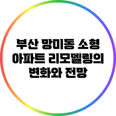 부산 망미동 소형 아파트 리모델링의 변화와 전망