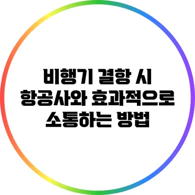 비행기 결항 시 항공사와 효과적으로 소통하는 방법
