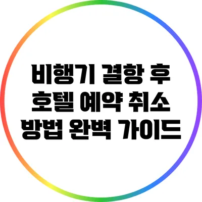 비행기 결항 후 호텔 예약 취소 방법 완벽 가이드