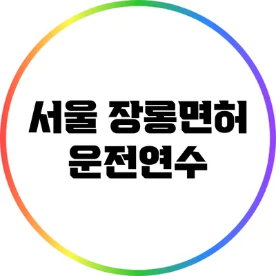 서울 장롱면허 운전연수