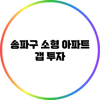 송파구 소형 아파트 갭 투자