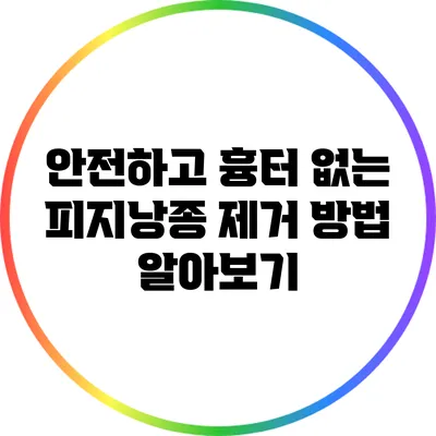 안전하고 흉터 없는 피지낭종 제거 방법 알아보기