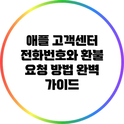애플 고객센터 전화번호와 환불 요청 방법 완벽 가이드