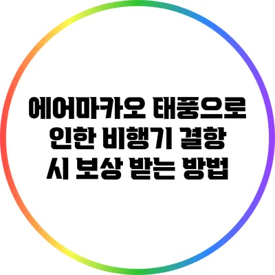 에어마카오 태풍으로 인한 비행기 결항 시 보상 받는 방법