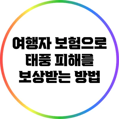 여행자 보험으로 태풍 피해를 보상받는 방법