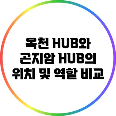 옥천 HUB와 곤지암 HUB의 위치 및 역할 비교