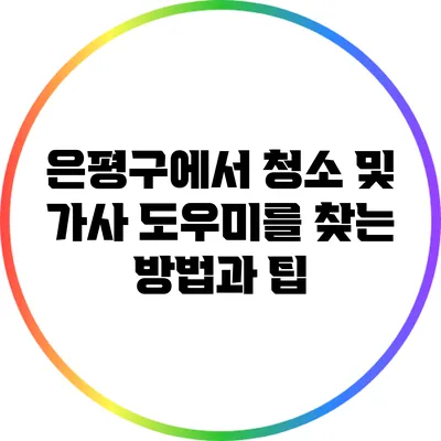 은평구에서 청소 및 가사 도우미를 찾는 방법과 팁