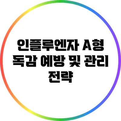 인플루엔자 A형 독감 예방 및 관리 전략