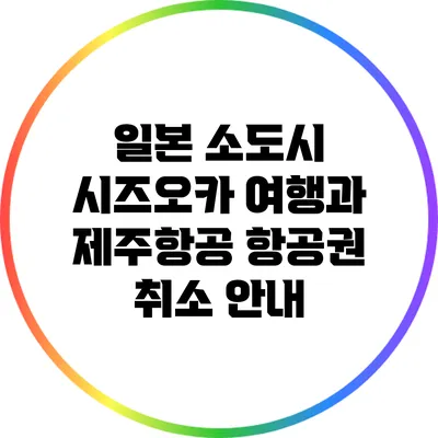 일본 소도시 시즈오카 여행과 제주항공 항공권 취소 안내