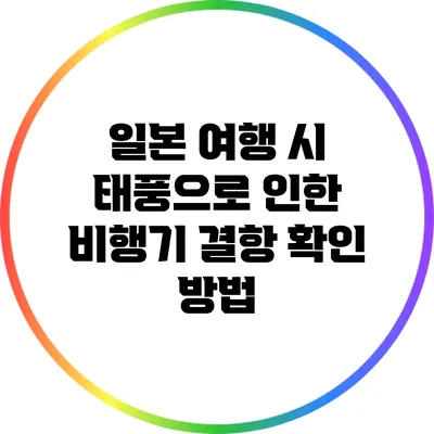 일본 여행 시 태풍으로 인한 비행기 결항 확인 방법