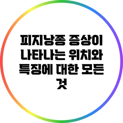 피지낭종: 증상이 나타나는 위치와 특징에 대한 모든 것