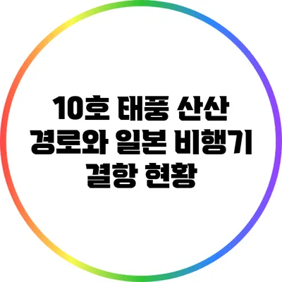 10호 태풍 산산 경로와 일본 비행기 결항 현황