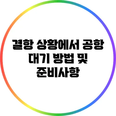 결항 상황에서 공항 대기 방법 및 준비사항