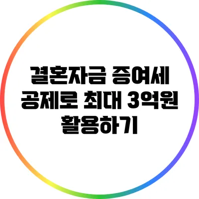결혼자금 증여세 공제로 최대 3억원 활용하기