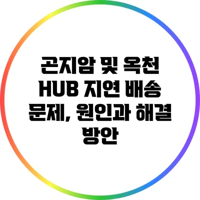 곤지암 및 옥천 HUB 지연 배송 문제, 원인과 해결 방안