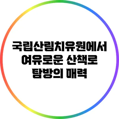 국립산림치유원에서 여유로운 산책로 탐방의 매력