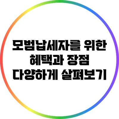 모범납세자를 위한 혜택과 장점 다양하게 살펴보기