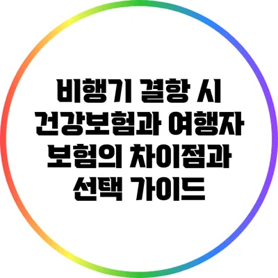 비행기 결항 시 건강보험과 여행자 보험의 차이점과 선택 가이드