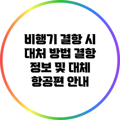 비행기 결항 시 대처 방법: 결항 정보 및 대체 항공편 안내