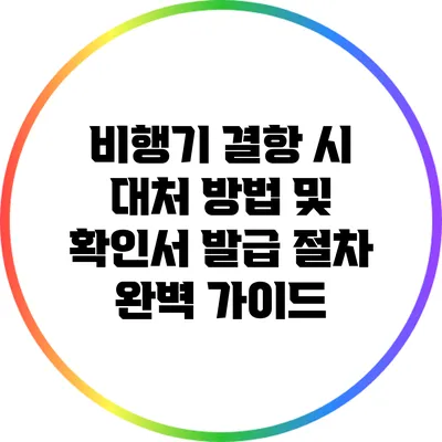 비행기 결항 시 대처 방법 및 확인서 발급 절차 완벽 가이드