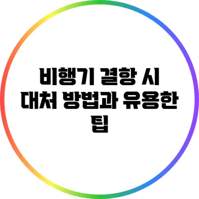 비행기 결항 시 대처 방법과 유용한 팁