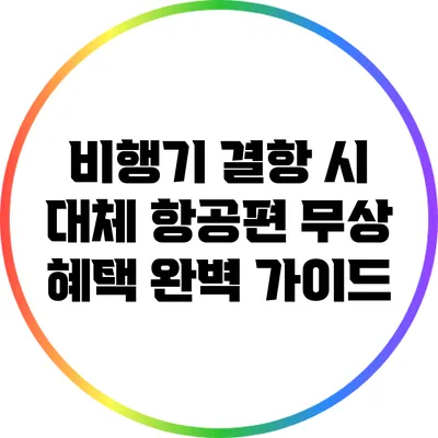 비행기 결항 시 대체 항공편 무상 혜택 완벽 가이드