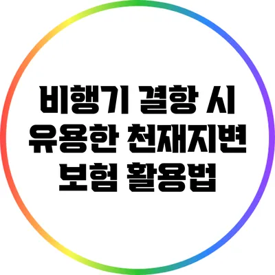 비행기 결항 시 유용한 천재지변 보험 활용법