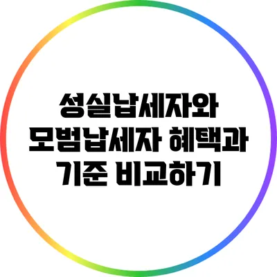 성실납세자와 모범납세자: 혜택과 기준 비교하기