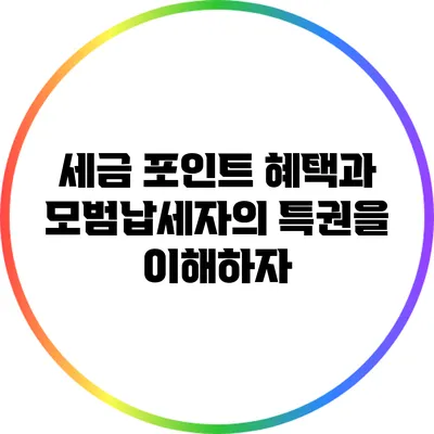 세금 포인트 혜택과 모범납세자의 특권을 이해하자
