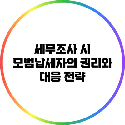 세무조사 시 모범납세자의 권리와 대응 전략