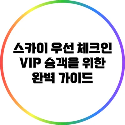 스카이 우선 체크인: VIP 승객을 위한 완벽 가이드