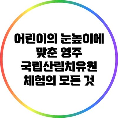 어린이의 눈높이에 맞춘 영주 국립산림치유원 체험의 모든 것