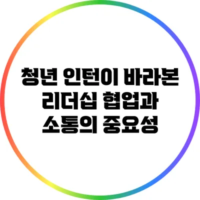 청년 인턴이 바라본 리더십: 협업과 소통의 중요성