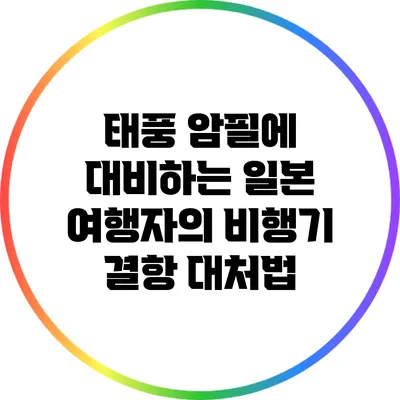 태풍 암필에 대비하는 일본 여행자의 비행기 결항 대처법