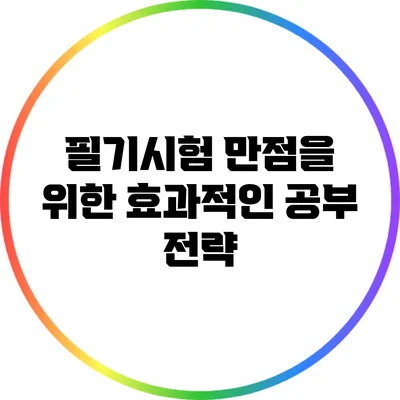 필기시험 만점을 위한 효과적인 공부 전략