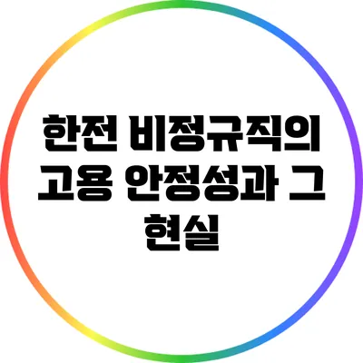 한전 비정규직의 고용 안정성과 그 현실
