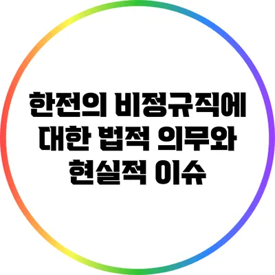 한전의 비정규직에 대한 법적 의무와 현실적 이슈