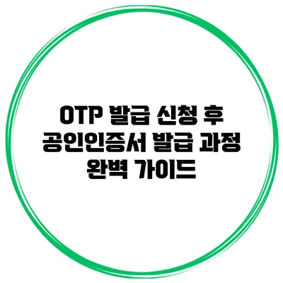 OTP 발급 신청 후 공인인증서 발급 과정 완벽 가이드