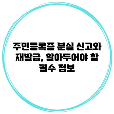 주민등록증 분실 신고와 재발급, 알아두어야 할 필수 정보