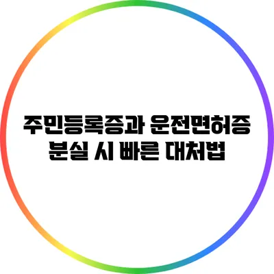주민등록증과 운전면허증 분실 시 빠른 대처법
