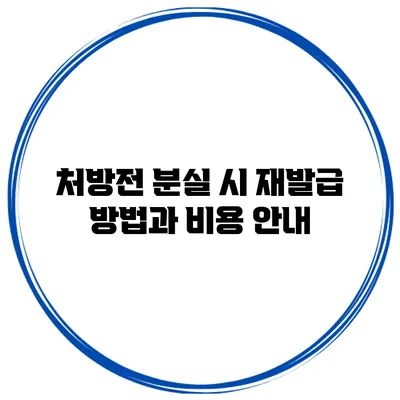 처방전 분실 시 재발급 방법과 비용 안내