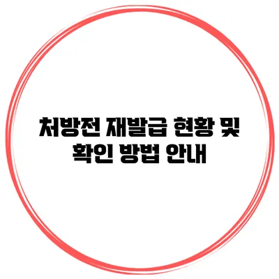 처방전 재발급 현황 및 확인 방법 안내