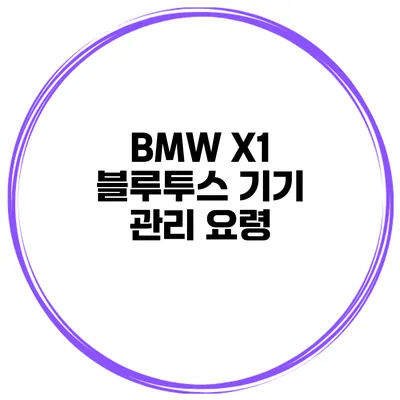 BMW X1 블루투스 기기 관리 요령